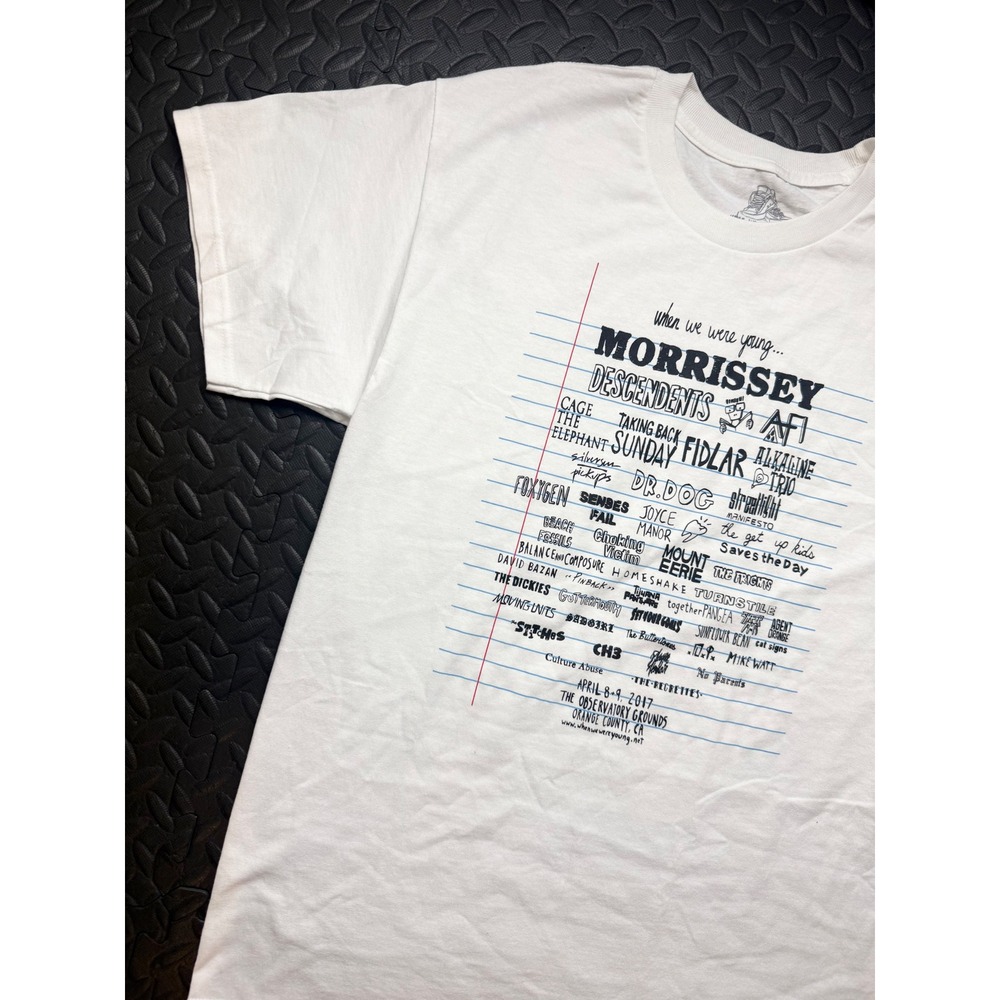 When We Were Young 2017 Festival T-Shirt Morrissey Descendents AFI White Large - Picture 3 of 7